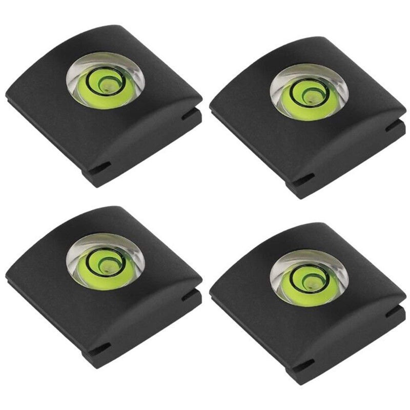 ChromLives 4Pack Camera Hot Shoe Cover Level with Spirit Level Bubble, Universal Fit for DSLR Cameras, Black Rubber, Wall Mount - Image 1
